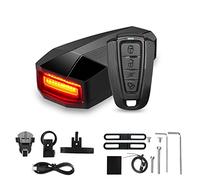 WASAGA Feu arrière pour vélo avec télécommande pour Alarme, Sonnerie de Sonnette et éclairage arrière COB, feu arrière étanche Anti-USB pour vélo Rechargeable, 2 Sangles en Silicone