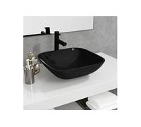 Wasbak 42x42x14 cm glas zwart345248