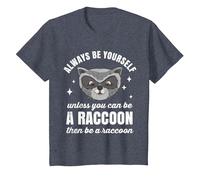 Waschbär Racoon Panda T-Shirt en Peluche Racoon T-Shirt, Enfant, Bleu Chiné, 8 Ans