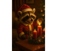 Waschbär Skizzenbuch Advent Weihnachten: Notizheft mit weihnachtlichem Design festliches Geschenk für kreative Menschen