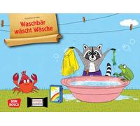 Waschbär wäscht Wäsche. Kamishibai Bildkartenset