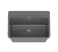 Waschbecken Ausgussbecken Large QLS 1 Trous Rectangulaire Gris, 61x41x30 cm