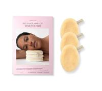 Waschies Lot de 3 tampons démaquillants - Jaune pastel - Nettoyage doux du visage - Lavables, réutilisables et hypoallergéniques - Tous types de peau - Alternative aux cotons et lingettes
