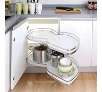 Wasd3Pods Armoire De Cuisine Coulissante d'angle, Organiseur D'armoire Coulissante, Placard De Cuisine à 2 Niveaux, étagère Double Carrousel pour,RightOpen-800mm