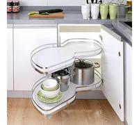 Wasd3Pods Armoire De Cuisine Coulissante d'angle, Organiseur D'armoire Coulissante, Placard De Cuisine à 2 Niveaux, étagère Double Carrousel pour,LeftOpen-900mm