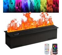 Wasd3Pods Cheminée électrique 3D à Vapeur d'eau, Simulation De Flamme Pulvérisée, Hauteur Réglable De 25 à 30 Cm, écran LCD Et Réglage De La Flamme, Remplissage d'eau Automatique,150cm