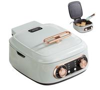 Wasd3Pods Cuisinière électrique Multifonction 2 en 1, Poêle Et Marmite électriques, Revêtement Antiadhésif, Gril sans Fumée pour Friture, Cuisson, ébullition, Fondue, 1800 W,Green
