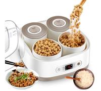 Wasd3Pods Fermenteur De Natto électrique, Machine à Yaourt Automatique De 2l, Température Ajustable, Panneau De Contrôle Intelligent, pour La Maison, Le Bar Et La Boutique De Desserts