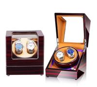 Wasd3Pods Remontoir De Montre Automatique pour Double Remontoir + 3 Coussins en Cuir Souple, Boîtier De Remontage Automatique à LED,C