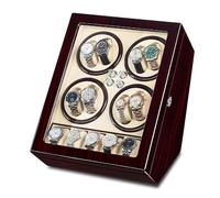 Wasd3Pods Remontoir De Montres Automatique, 8 Remontoirs + 5 Coussins, 4 Modes De Rotation, Boîte De Rangement De Luxe pour Montres, Moteur Silencieux, pour Montres Homme/Femme,B