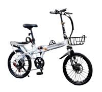 Wasd3Pods VTT Pliable en Acier à Haute Teneur en Carbone, 16", 20", 22", avec Double Frein à Disque, 7 Vitesses, Hauteur Réglable, pour Hommes Et Femmes,White-20