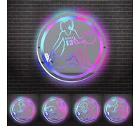 Wasetell Miroir Lumineux à Del avec nom de Basket-Ball personnalisé - Art Mural en Acrylique - Cadeau de Sport pour Noël, Anniversaire, Saint-Valentin, Style 2-Basketball-2