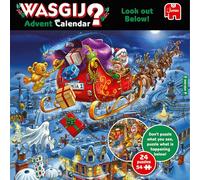 Wasgij Calendrier de l'Avent de Noël, regardez ci-dessous ! - 24 jours de puzzles, ne faites pas de puzzle ce que vous voyez - Puzzle de 54 pièces pour adultes et bande dessinée - Puzzle en carton 100