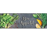 Wash+Dry Bon Appétit Tapis Del Sol, Polyamide Dos : Caoutchouc Nitrile, Multicolore, 80 x 150 cm