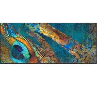 Wash+Dry Exotic Pavo Tapis Del Sol, Polyamide Dos : Caoutchouc Nitrile, Multicolore, 60x140cm