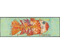 Wash+Dry Funky Fish Tapis Del Sol, Polyamide Dos : Caoutchouc Nitrile, Multicolore, 60x180cm