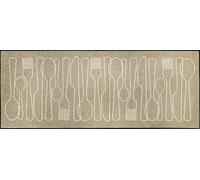 wash+dry Paillasson, Design Cutlery Symphony 75x190cm, intérieur, lavalble, sans Bordure, Beige