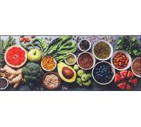 wash+dry Paillasson, Design Food Selection 75x190cm, intérieur, lavalble, sans Bordure, Multicolore