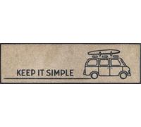 wash+dry Paillasson, Design Keep it Simple Beige 35x120cm, intérieur, lavalble, sans Bordure, Beige