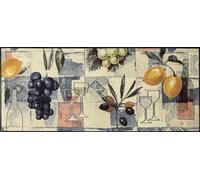 Wash+Dry Paillasson, Gusto Mediterraneo 60x140cm, intérieur et extérieur, Lavable, Multicolore
