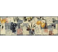 Wash+Dry Paillasson, Gusto Mediterraneo 60x180cm, intérieur, Lavable, Multicolore