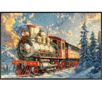 Wash+Dry Paillasson Snow Express 50 x 75 cm, pour l'intérieur et l'extérieur, Lavable