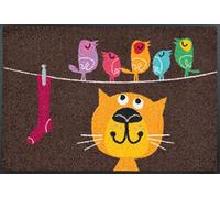 Wash+Dry Birds on Wire Tapis Del Sol, Polyamide Dos : Caoutchouc Nitrile, Multicolore, 50x75cm