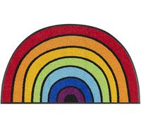 Wash+Dry Tapis de Sol, Round Rainbow 50x85cm, intérieur et extérieur, Lavable