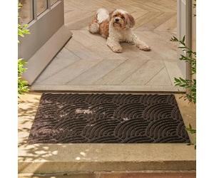 Wash+Dry Tapis Dune Vagues Marron foncé 60 x 90 cm, intérieur et extérieur, Lavable
