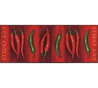 wash+dry Hot Chili Paillasson décoratif Intérieure Rectangulaire Vert, Rouge
