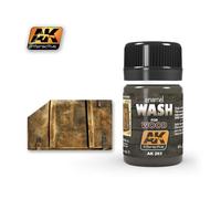 Wash pour Bois - AK Interactive - 35ml - Plastique - Accessoire Modélisation - Marron