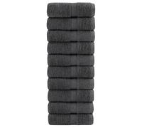 vidaXL Serviettes de Toilette Premium SOLUND 10 pièces Anthracite 30 x 30 cm 600 g/m²