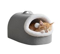 Washable Cat Bed - Comfortable Cat House, Puppy Bed with Toy Ball Design, Pets Cave for Living Room Area Relaxation, Pet Accessory Pet House, Feline Beds for Indoor Outdoor Use