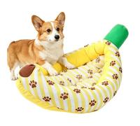 Washable Dog Bed - Cute Soft Breathable Non-Slip Banana Shaped Dog Bed