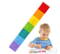 Washable Multicolore Finger Ink Pad - Assortiment de couleurs, 6 couleurs Ink Pad Set, Safe and Harmless Pads, Washable Formula, DIY Stamps for Kids, Finger Painting Kit | Paper, Wood, Fabric
