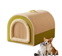 Washable Plush Cat Mat - 16-inch Enclosed Winter Pet House for Warm Resting, Soft Insulating Design with Cushioned Support, Indoor Bed for Cats and Small Dogs, Fleece Material, Bedroom & Living Room