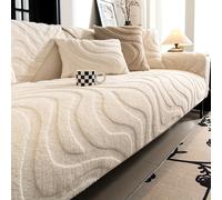 Washable Sofa Cover 1/2/3/4seater -All-Season Non-Slip Thickened Sofa Blanket for Bench Couch RV Bed Indoor Living Room(Beige 2,70x210cm)