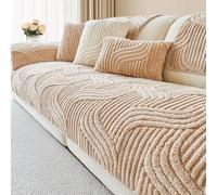 Washable Sofa Cover 1/2/3/4seater -All-Season Non-Slip Thickened Sofa Blanket for Bench Couch RV Bed Indoor Living Room(Khaki 1,90x120cm)