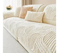 Washable Sofa Cover 1/2/3/4seater -All-Season Non-Slip Thickened Sofa Blanket for Bench Couch RV Bed Indoor Living Room(Beige 3,70x180cm)