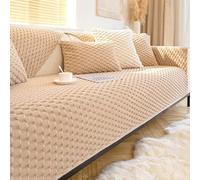 Washable Sofa Cover 1/2/3/4seater -All-Season Non-Slip Thickened Sofa Blanket for Bench Couch RV Bed Indoor Living Room(Khaki 2,110x210cm)