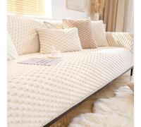 Washable Sofa Cover 1/2/3/4seater -All-Season Non-Slip Thickened Sofa Blanket for Bench Couch RV Bed Indoor Living Room(Beige 1,90x90cm)