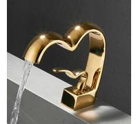 washbasin Faucet Hot and Cold Toilet Waterfall Basin Sink Faucet All Copper, Gold