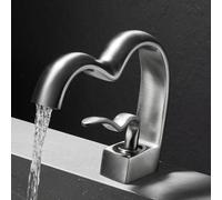 washbasin Faucet Hot and Cold Toilet Waterfall Basin Sink Faucet All Copper, Gray