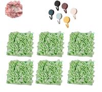 Washcloth Bar Soap Loofah Combo, 2 in 1 Soap Bar Bath Loofah Sponge with Drawstring Body Scrubber Exfoliation Mesh Shower Ball Dual-Sided Shower Washcloth for Body Cleansing (6Pcs-green)