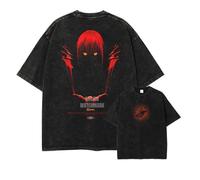 Washed Retro Summer Tee Anime Chainsaw Denji Man T-Shirt Printed Pochita Makima Short Sleeve