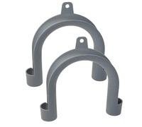 Washer Drain Hose Hook - Sturdy U Shape Design, Flexible Mounting Slot, Gray Pipe Guide, Heavy Duty Discharge Clamp | Laundry Tub Support, Drainage Accessory For Washroom Basement Utility