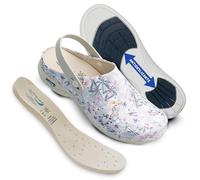 Wash'Go Berlin - Sabots sanitaires pour Femmes et Hommes | Sabots en Cuir lavables | Antidérapants (Printemps avec Brides, Système Taille Chaussures EU, Adulte, Numérique, Moyen, 35)