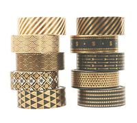 Washi Masking Tape 10Rolls Black Gold Feuille Washi Ruban Set Paper Festival DIY Scrapbooking Ruban de Papier Coloré