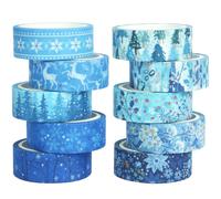 Washi Tape,Hiver Masking Tape Ruban Décoratif Pour Arts Et Travaux Manuels De Bricolage,Scrapbooking,Bullet,Journal,Planning,Cadeaux,Décoration (Winter 10)