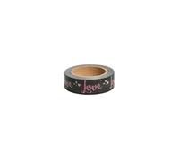 Washi Tape Love sur fond taupe - 15 m x 3 cm